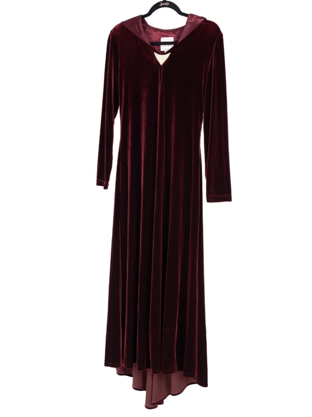 Joseph Ribkoff crimson maxi dress with hood.